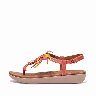 Fitflop Tia Jewel Feather Leather Back-Strap - Sandalen Damen - Rosa (PKG591283)